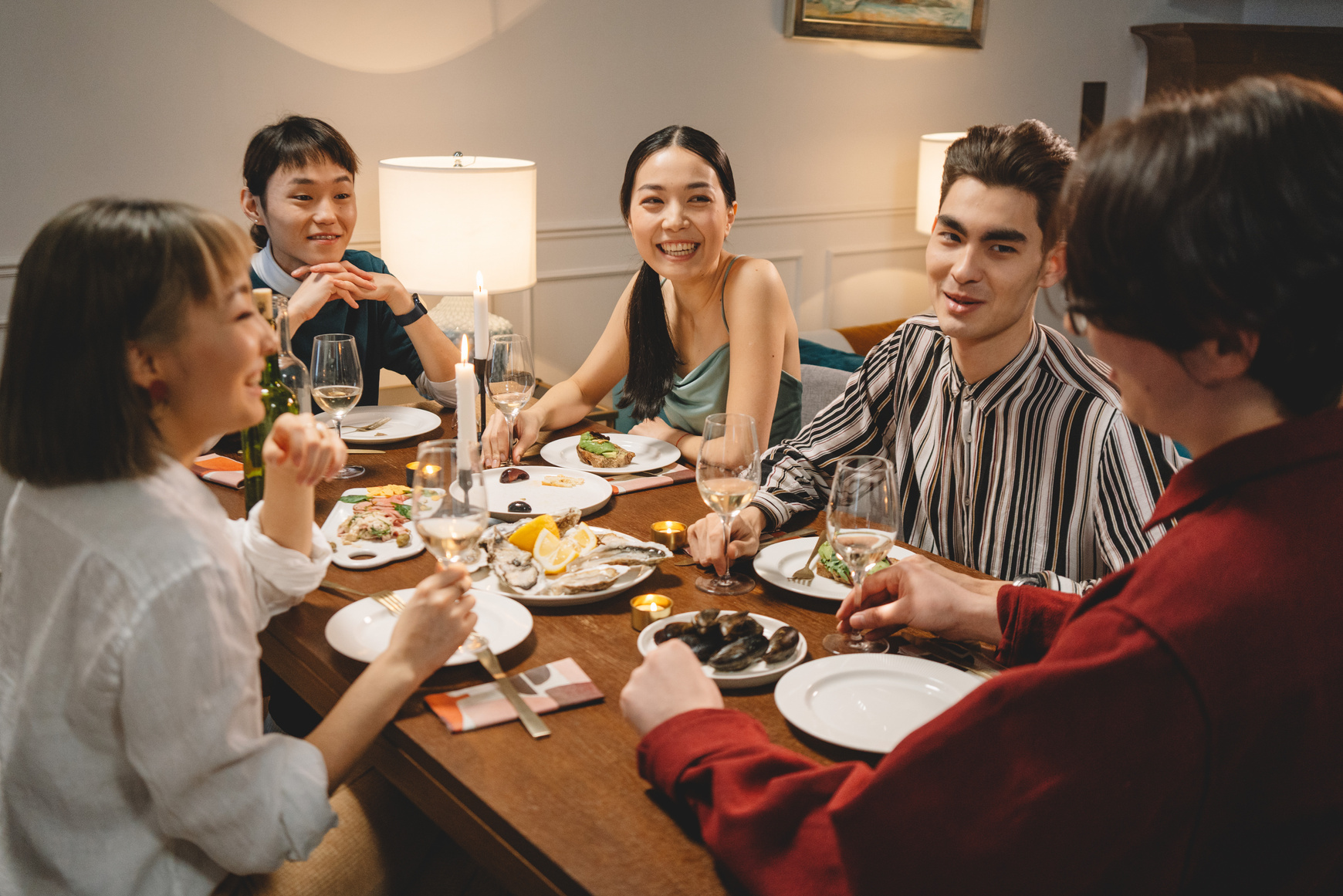 A Group of Friends Having a Dinner Together